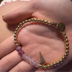 Erimish Gold and Pink Beaded Bracelet